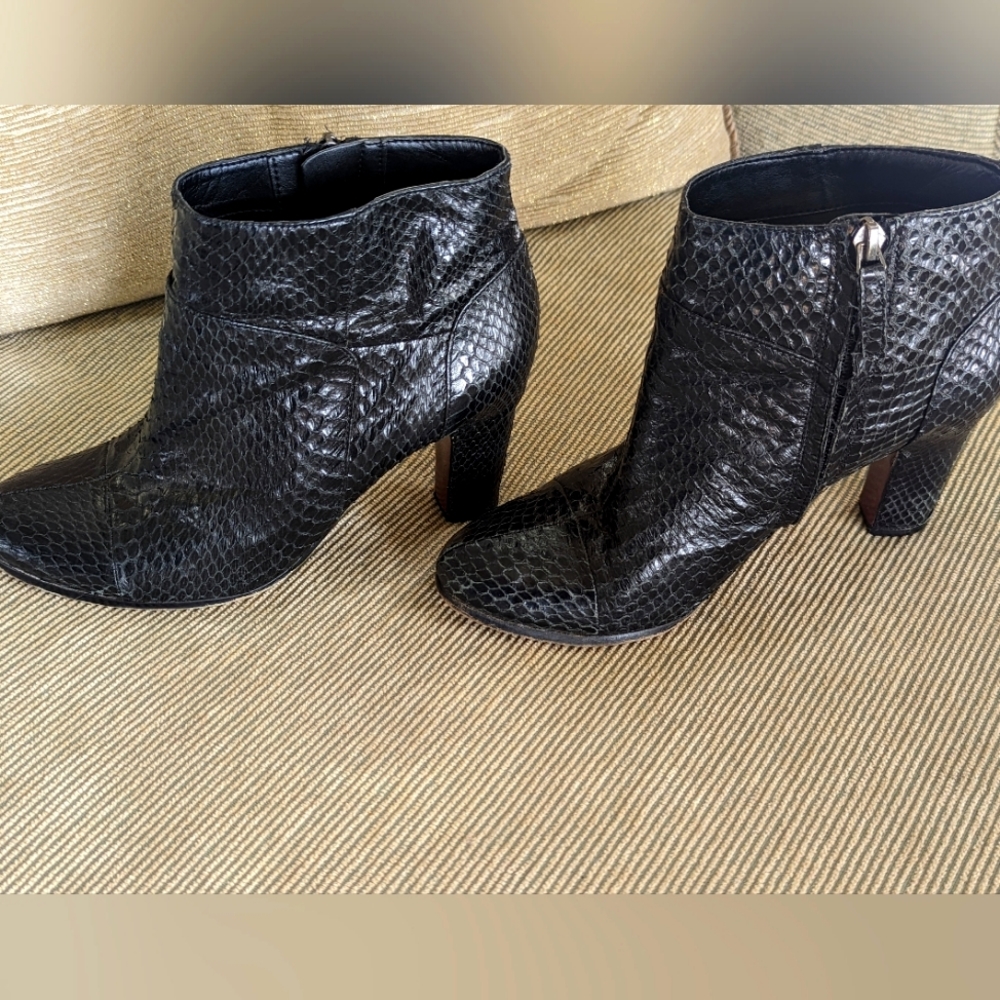 Sam Edelman black snakeskin boots